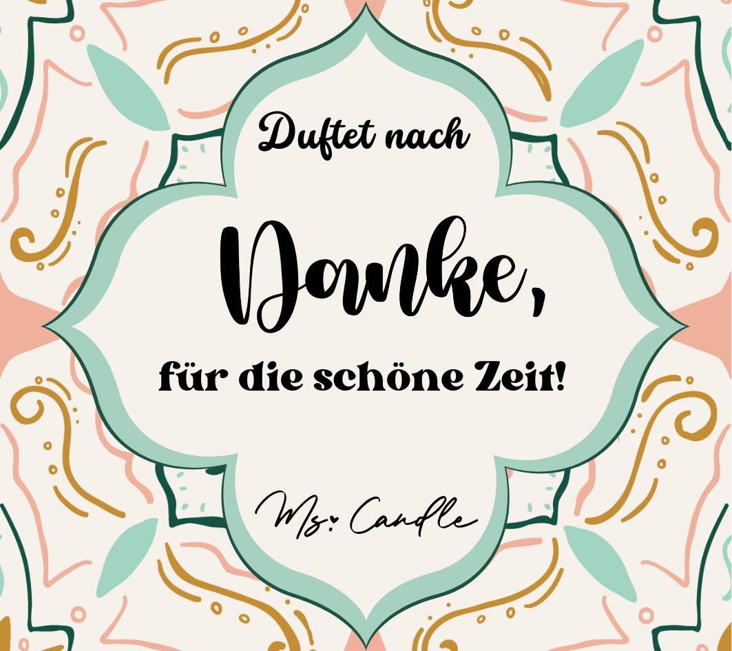 Danke Geschenk Kerze Danke für die schöne Zeit Geschenk um Danke zu sagen Sojawachs Kerze Geschenk