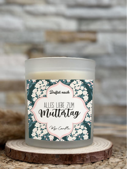 Geschenk für Mama Duftkerze mit Spruch Alles Liebe zum Muttertag Geschenk zum Muttertag Sojawachs Kerze mit Spruch für Mama Geschenkidee