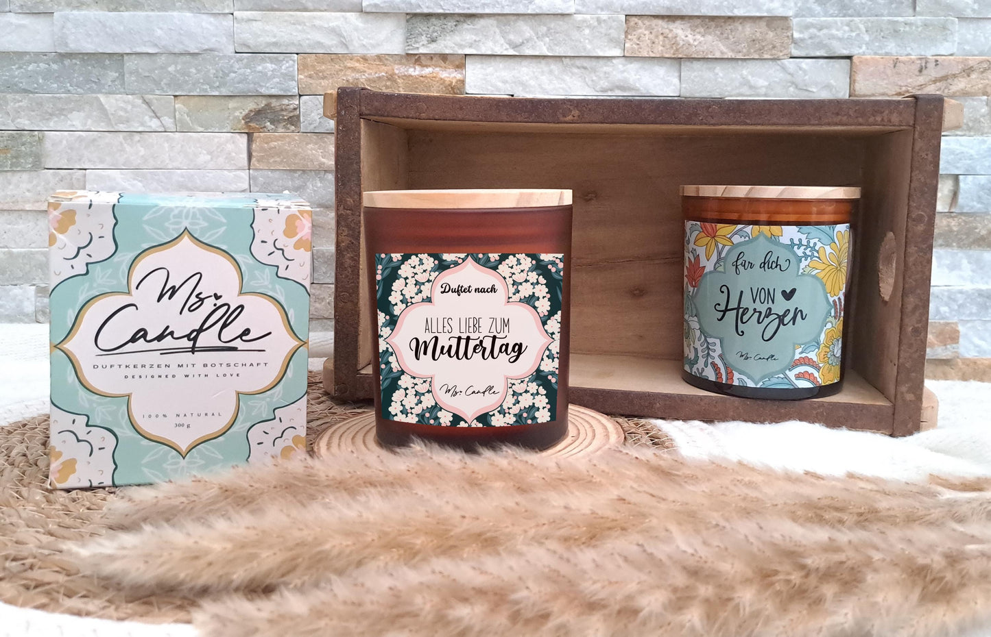 Geschenk für Mama Duftkerze mit Spruch Alles Liebe zum Muttertag Geschenk zum Muttertag Sojawachs Kerze mit Spruch für Mama Geschenkidee