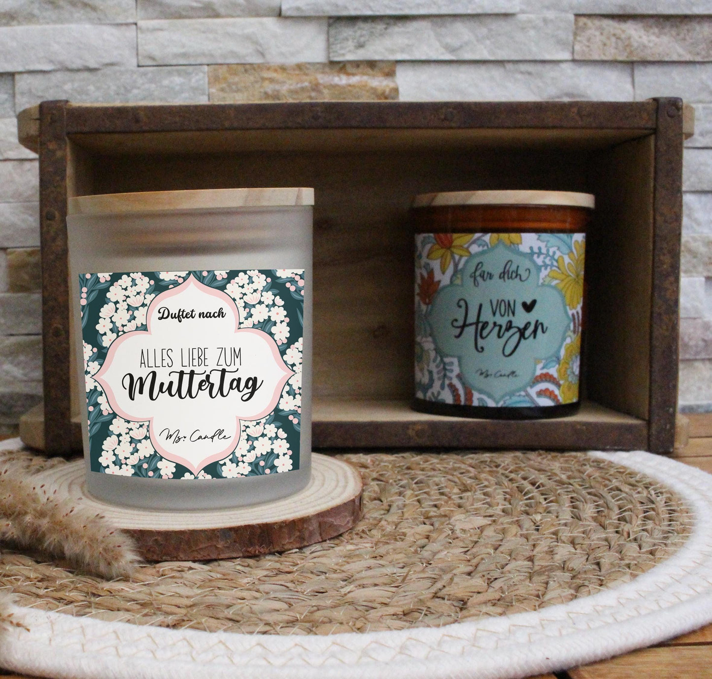 Geschenk für Mama Duftkerze mit Spruch Alles Liebe zum Muttertag Geschenk zum Muttertag Sojawachs Kerze mit Spruch für Mama Geschenkidee