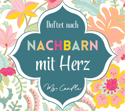 Geschenk für Nachbarn Duftkerze mit Spruch Geschenk zum Geburtstag Sojawachs Kerze mit Botschaft Nachbarn mit Herz Dankeschön Geschenk