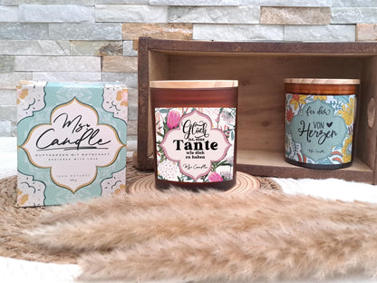 Tante Geschenk Duftkerze mit Spruch Glück ist eine Tante wie dich zu haben Tante Sojawachs Kerze mit Spruch für Tante Geburtstagsgeschenk