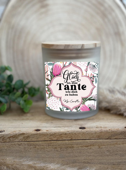 Tante Geschenk Duftkerze mit Spruch Glück ist eine Tante wie dich zu haben Tante Sojawachs Kerze mit Spruch für Tante Geburtstagsgeschenk