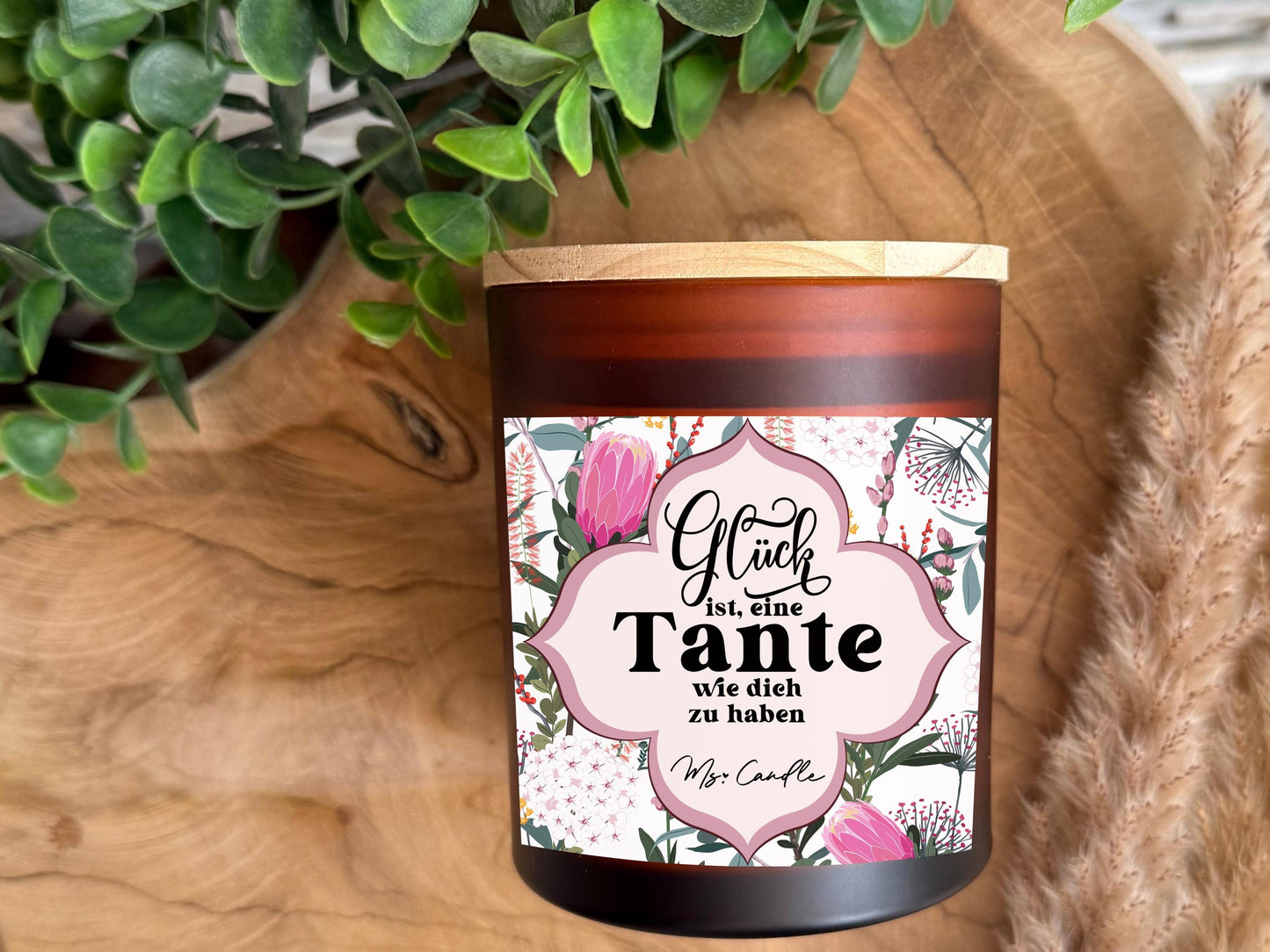 Tante Geschenk Duftkerze mit Spruch Glück ist eine Tante wie dich zu haben Tante Sojawachs Kerze mit Spruch für Tante Geburtstagsgeschenk