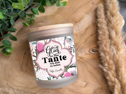 Tante Geschenk Duftkerze mit Spruch Glück ist eine Tante wie dich zu haben Tante Sojawachs Kerze mit Spruch für Tante Geburtstagsgeschenk