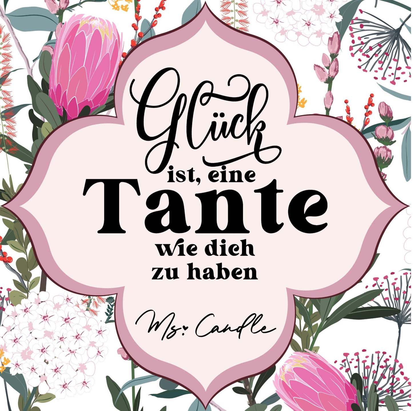 Tante Geschenk Duftkerze mit Spruch Glück ist eine Tante wie dich zu haben Tante Sojawachs Kerze mit Spruch für Tante Geburtstagsgeschenk